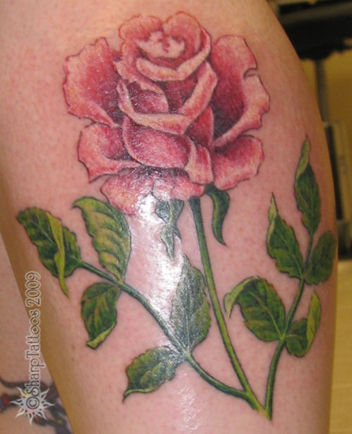 Red Rose Optical Illusion Tattoo